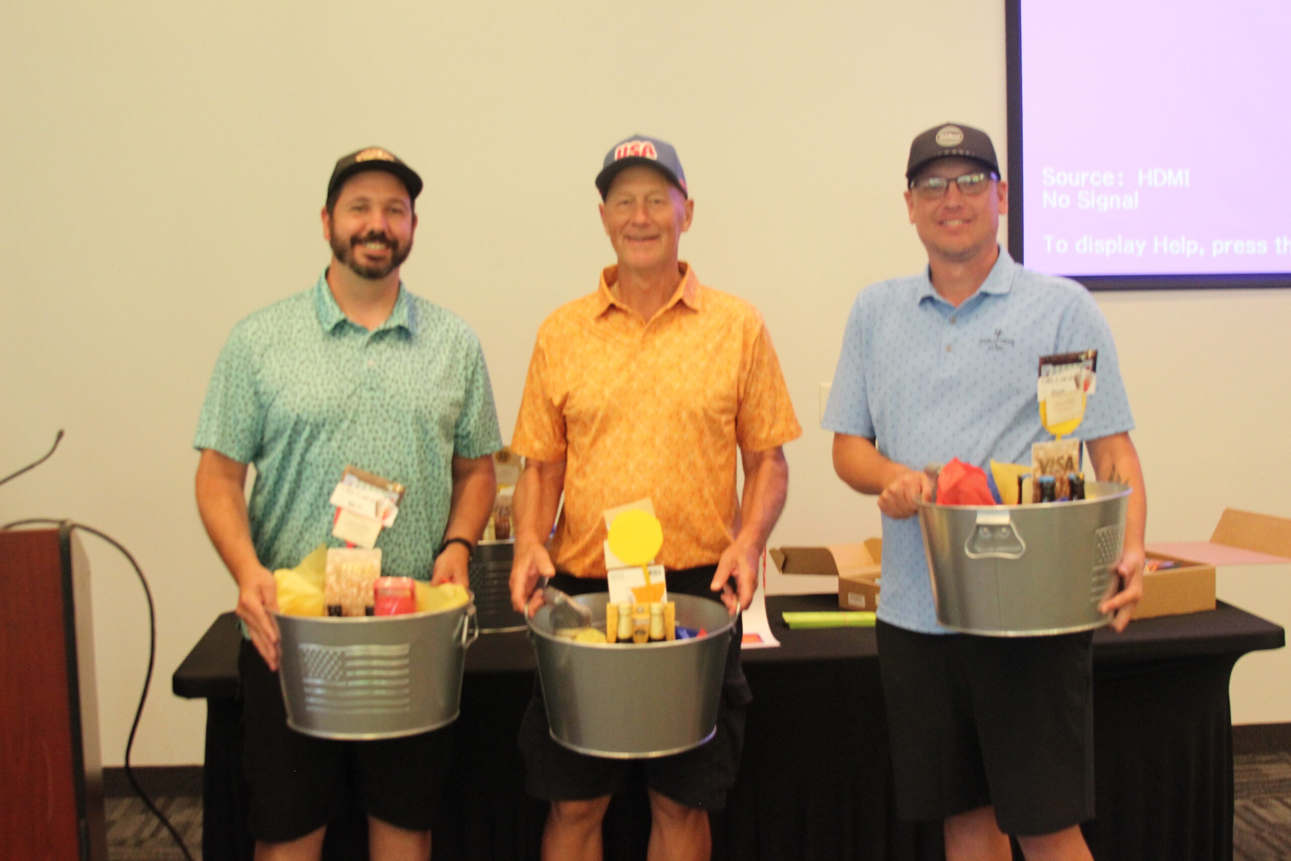 Plunkett’s Pest Control first place finish Plunkett's Pest Control first place finish receiving their Behren's Buckets with goodies inside