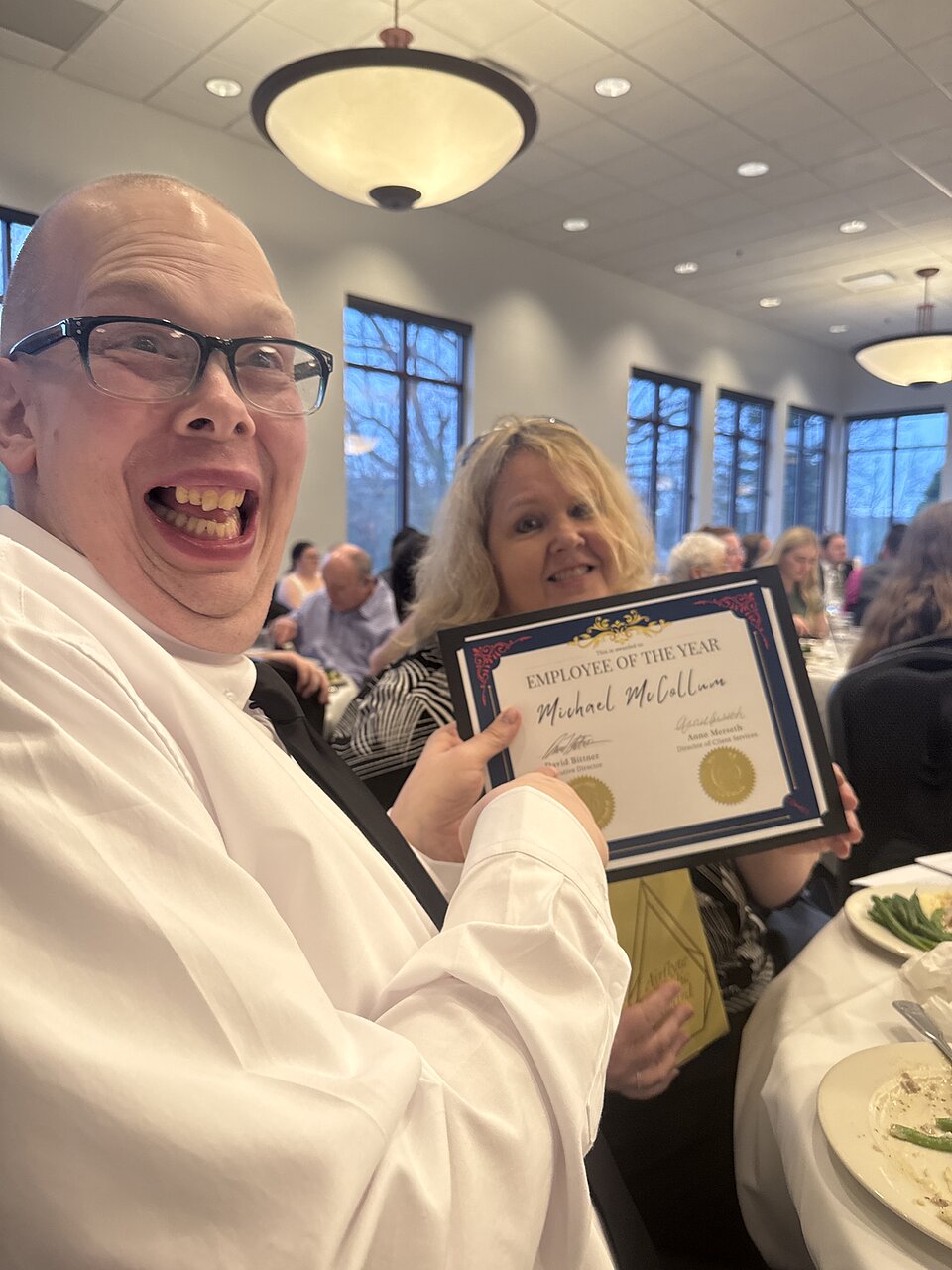 Michael Center Based Employee of the Year 2025 MichaelAuntcarlaEOYaward - Winona ORC